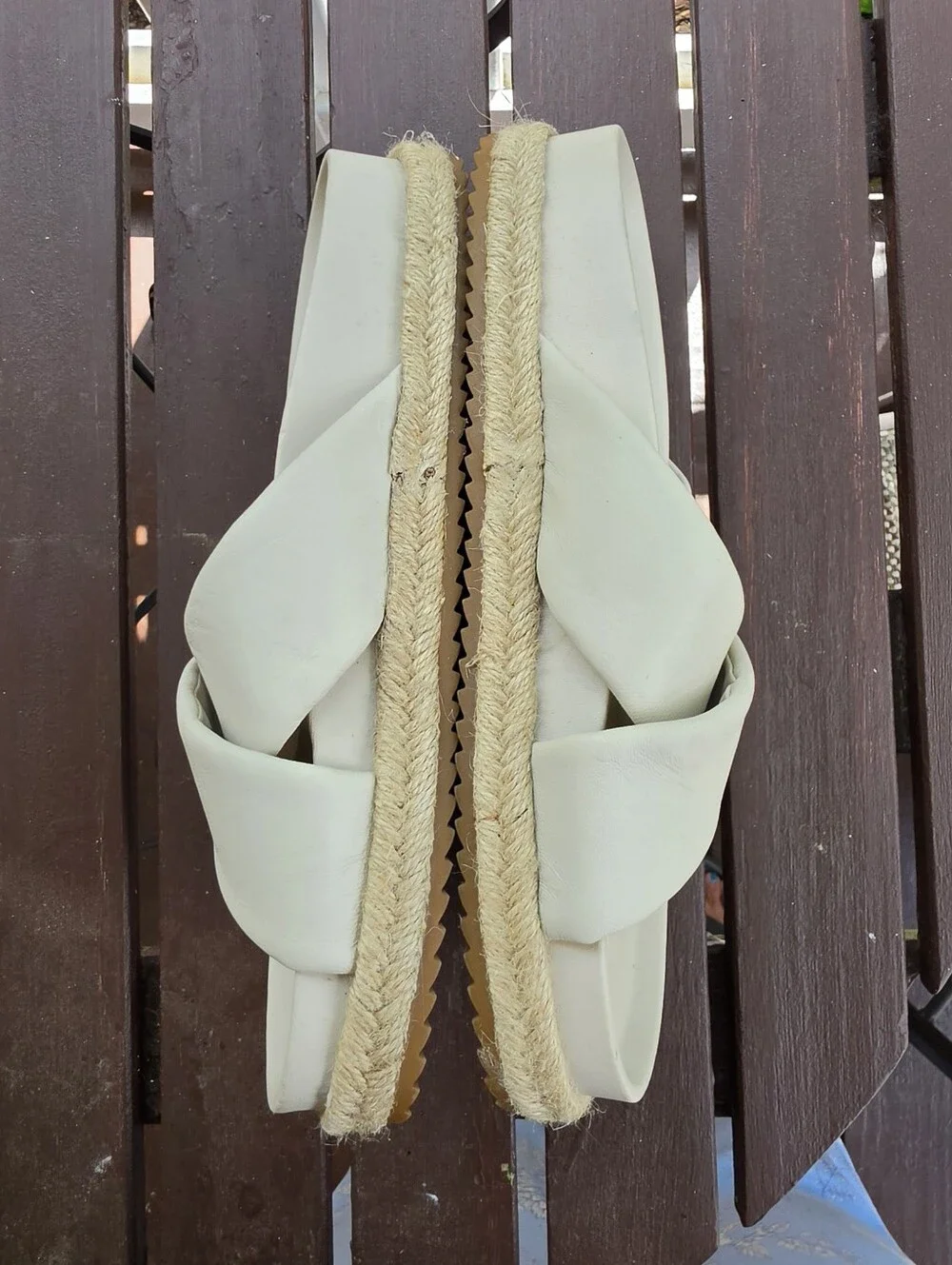 ZARA Cream Crisscross Espadrille Slide Sandals - Picture 5 of 7